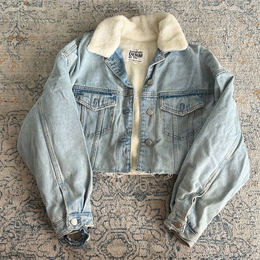 Zara denim cropped xs jacket